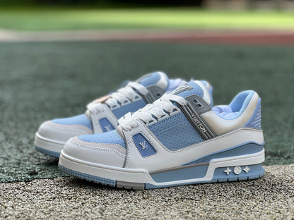 LOUIS VUITTON Trainer Lv blanco azul plata