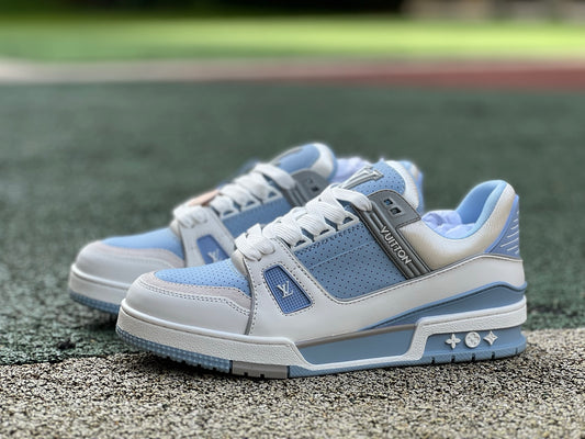 LOUIS VUITTON Trainer Lv blanco azul plata