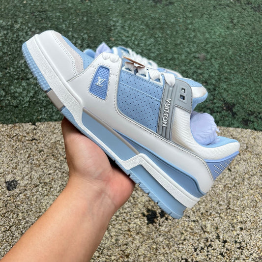 LOUIS VUITTON Trainer Lv blanco azul plata
