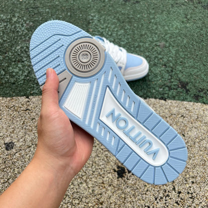 LOUIS VUITTON Trainer Lv blanco azul plata